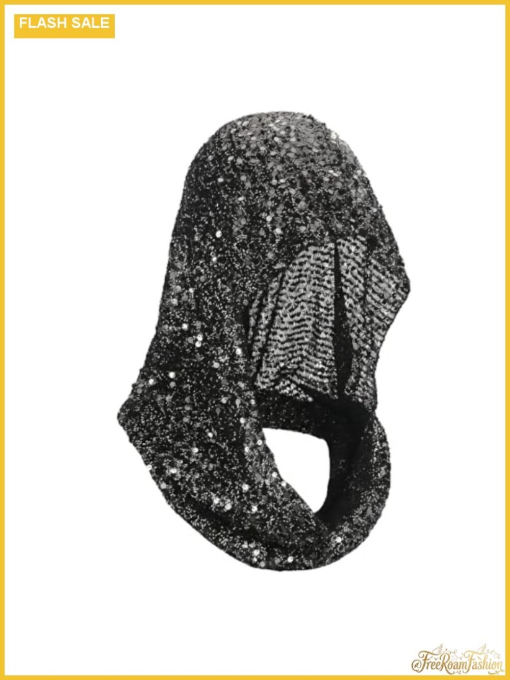 Sequin Rave Hood Scarf Festival Head Wrap Sparkly Costume Accessory